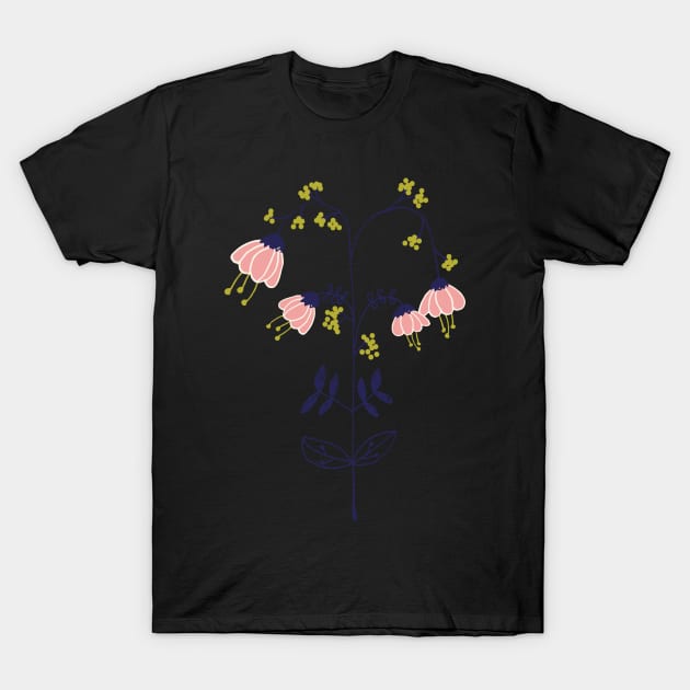 Sweet Pea Flower Sketch T-Shirt by greenoriginals